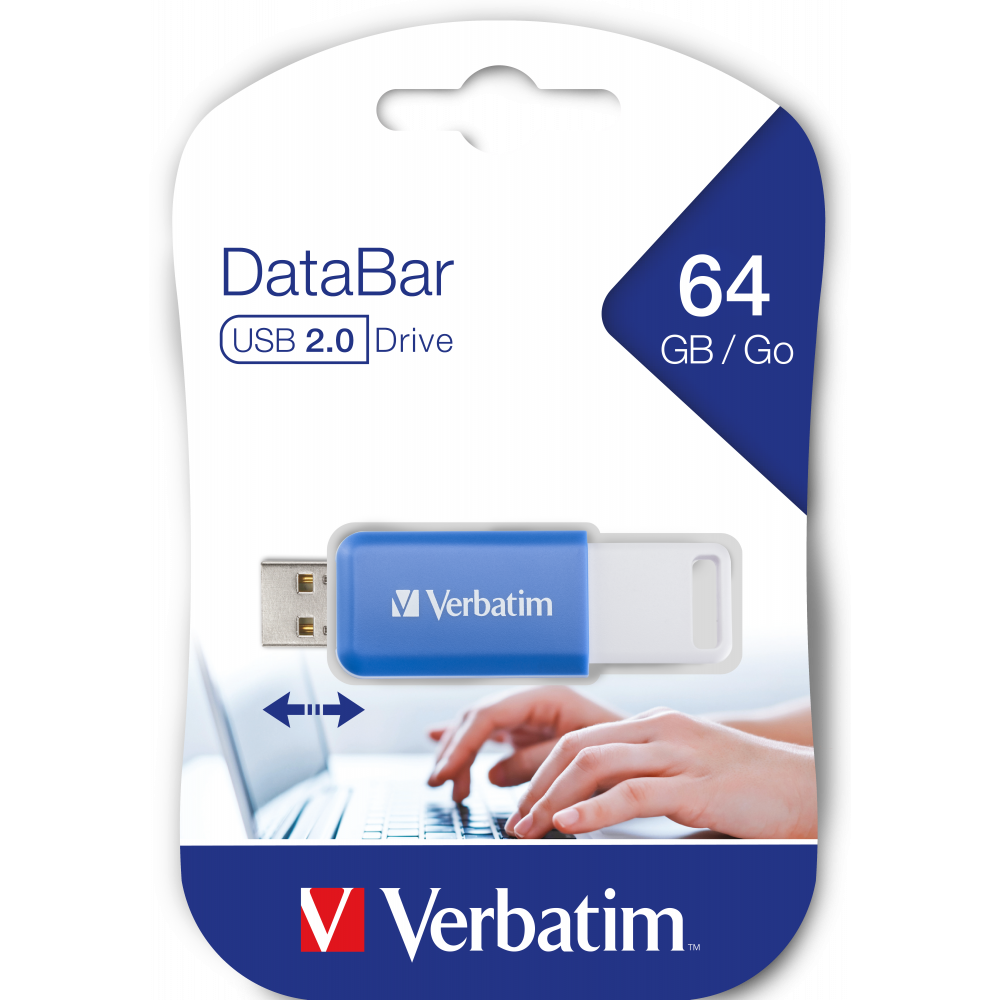 Verbatim USB 2.0 Flash Drive DataBar 64GB Կապույտ